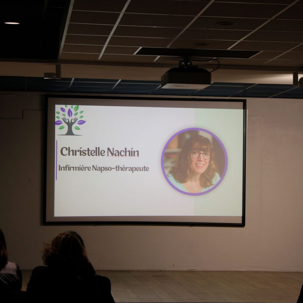 Christelle Nachin Napsothérapeute à la soirée Actu à l'Hopital d'Antony