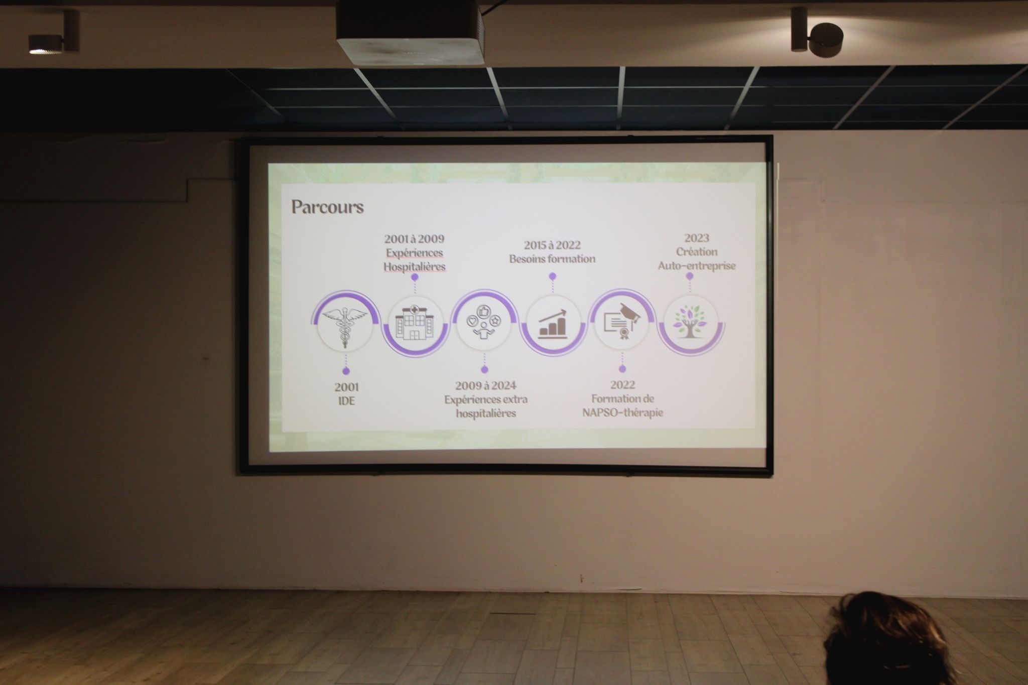 Christelle Nachin Napsothérapeute à la soirée Actu à l'Hopital d'Antony